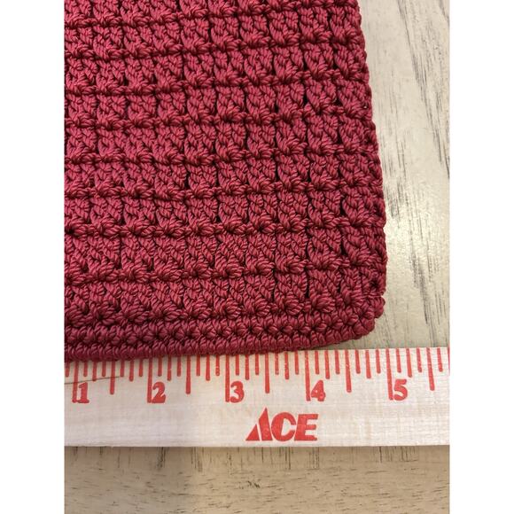 The Sak Crochet Mini RED Crossbody Shoulder Purse Bag 7" × 5.5" Boho Festival - Picture 5 of 8